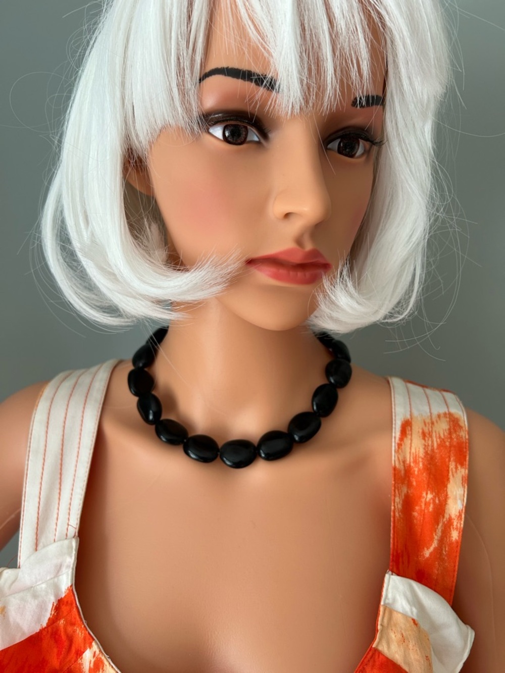 Vintage CHAPS Black Bead Necklace - Women Jewelry